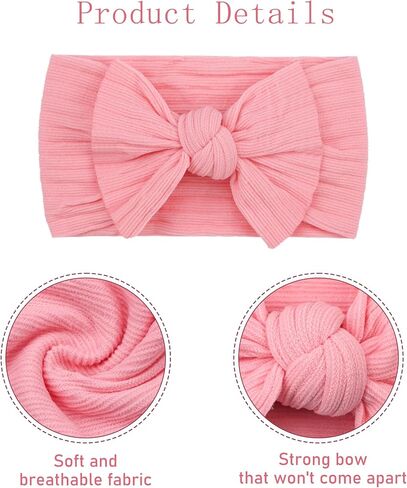 CÉLLOT 10 Colors Super Stretchy Soft Knot Hair Bows Baby Girl Headbands | Nylon Head Wrap For Newborn Baby Girls Infants Toddlers Kids in Kuwait