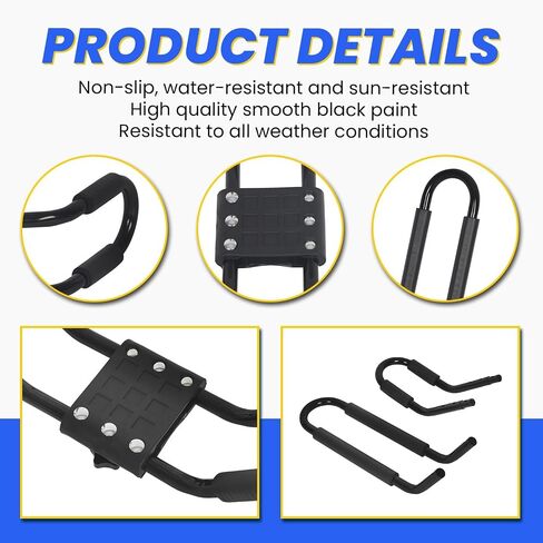 ECOTRIC Universal Kayak Roof Rack J-Bar Rack HD Kayak Carrier Holder Canoe Boat Surf Ski Board Roof Top Mounted on Crossbar for Car SUV Truck - Set of 2 in Saudi Arabia