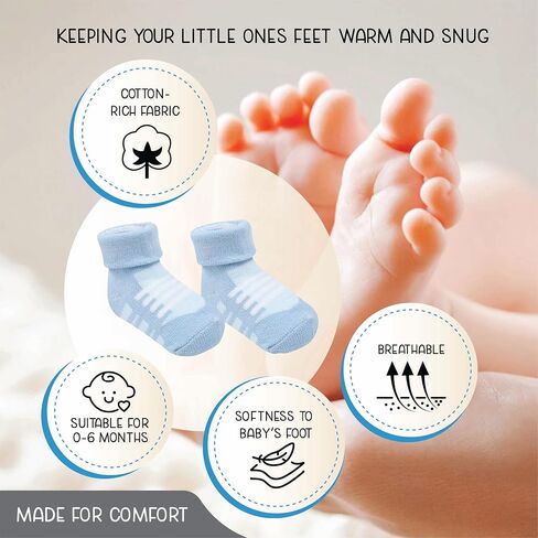 GOTS Organic Cotton Blend 12 Baby Newborn Socks 0-6 M Girl Non Slip Gift | Oeko-Tex Certified, Baby Socks, 12 Pairs, Baby Girl Socks, Baby Girl Socks, Pink, For Baby Girls, 0-6 Months, Baby Socks in Saudi Arabia