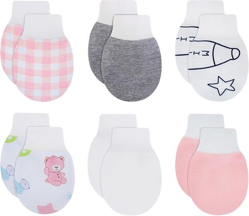 قفازات الأطفال من RATIVE بعمر 0-6,6-12 شهرًا من القطن العضوي لحديثي الولادة من الأولاد والبنات in Kuwait