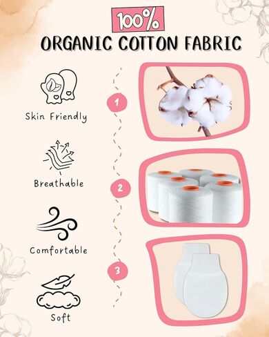 قفازات الأطفال من RATIVE بعمر 0-6,6-12 شهرًا من القطن العضوي لحديثي الولادة من الأولاد والبنات in Kuwait