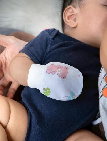 قفازات الأطفال من RATIVE بعمر 0-6,6-12 شهرًا من القطن العضوي لحديثي الولادة من الأولاد والبنات in Kuwait