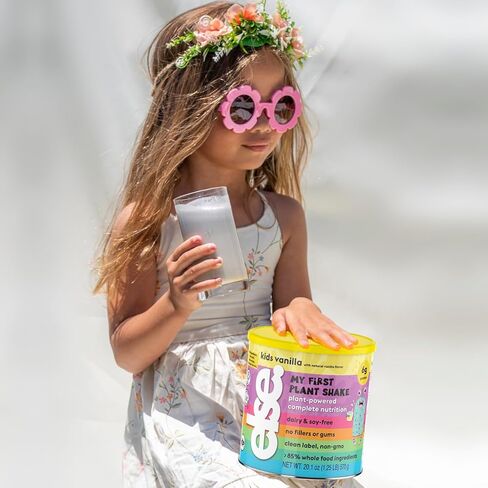 مسحوق مخفوق البروتين للأطفال ذو الأصل النباتي من شركة Else Nutrition للأعمار من 2 إلى 12 عامًا. مخفوق التغذية الكاملة من فيرست كيدز خالي من الألبان مع البروتين النباتي و25 فيتامين ومعادن، الفانيليا، 2 عبوة in Kuwait