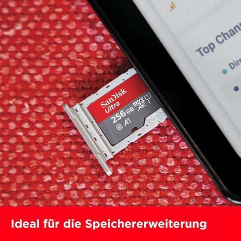 Sandisk 256GB Ultra MicroSDXC UHS-I بطاقة ذاكرة مع محول-ما يصل إلى 150 ميجابايت/ثانية ، C10 ، U1 ، HD الكامل ، A1 ، بطاقة microSD-SDSQUAC-256G-GN6MA [إصدار جديد] in Kuwait