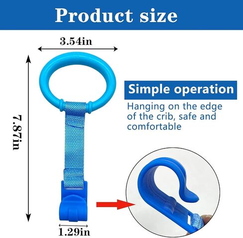 codree 8PCS 4 Colors Baby Playpen Pull up Rings- Baby Crib Pull up Rings- Baby Walking Exercises Assistant Rings- Baby Bed Stand Up Rings Baby Cot Hanging Rings for Infant Baby Toddler in Kuwait