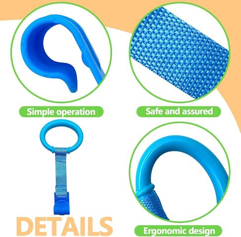 codree 8PCS 4 Colors Baby Playpen Pull up Rings- Baby Crib Pull up Rings- Baby Walking Exercises Assistant Rings- Baby Bed Stand Up Rings Baby Cot Hanging Rings for Infant Baby Toddler in Kuwait