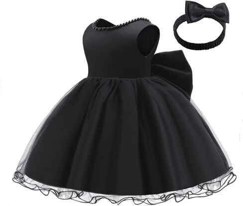 LZH Baby Girls Dress Lace Lace Bowknot with headwear pageant party flower dresses in Kuwait