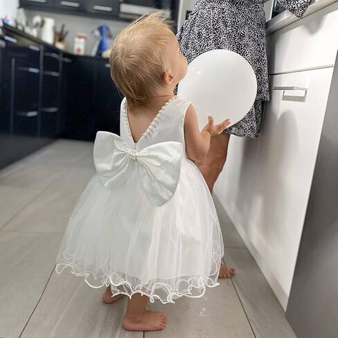 LZH Baby Girls Dress Lace Lace Bowknot with headwear pageant party flower dresses in Kuwait
