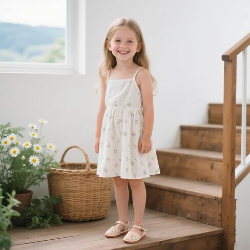 Flaryzone Toddler Little Girls Glitter Flower Open-Toe Flat Dress Sandals Summer Shoes in Kuwait