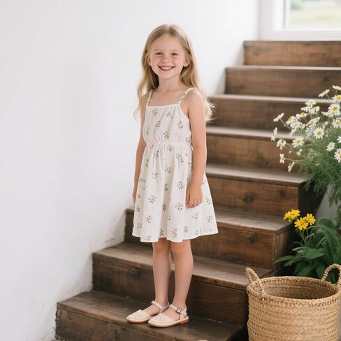 Flaryzone Toddler Little Girls Glitter Flower Open-Toe Flat Dress Sandals Summer Shoes in Kuwait