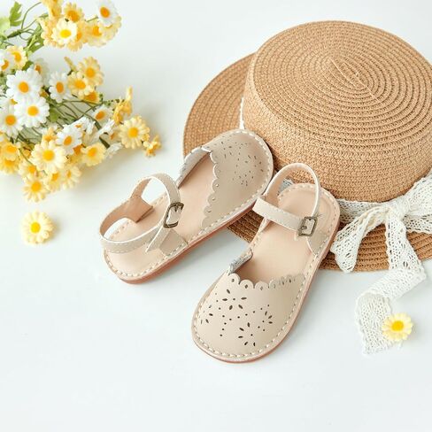 Flaryzone Toddler Little Girls Glitter Flower Open-Toe Flat Dress Sandals Summer Shoes in Kuwait