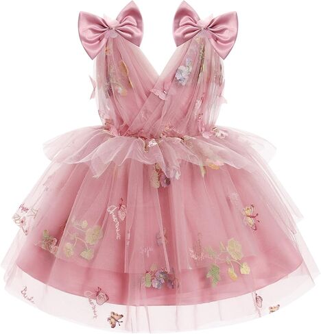 IMEKIS Toddler Girls Butterfly Birthday Dress Rainbow Tulle Formal Wedding Party Ruffle Tutu Dresses Photo Shoot in Saudi Arabia