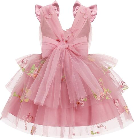IMEKIS Toddler Girls Butterfly Birthday Dress Rainbow Tulle Formal Wedding Party Ruffle Tutu Dresses Photo Shoot in Saudi Arabia
