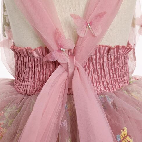 IMEKIS Toddler Girls Butterfly Birthday Dress Rainbow Tulle Formal Wedding Party Ruffle Tutu Dresses Photo Shoot in Saudi Arabia
