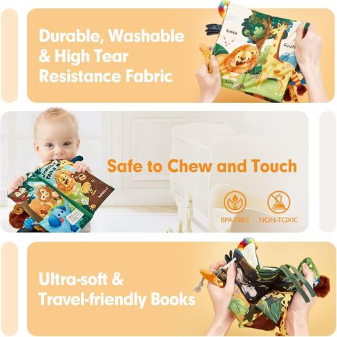 hahaland Baby Books 0-6 Months, Infant Tummy Time Toy High Contrast Sensory Toys 6 to 12 Months Touch Feel Book Baby Gifts for Boy Girl 0-3 Month Easter Basket Stuffers in Saudi Arabia