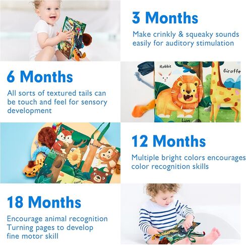 hahaland Baby Books 0-6 Months, Infant Tummy Time Toy High Contrast Sensory Toys 6 to 12 Months Touch Feel Book Baby Gifts for Boy Girl 0-3 Month Easter Basket Stuffers in Saudi Arabia