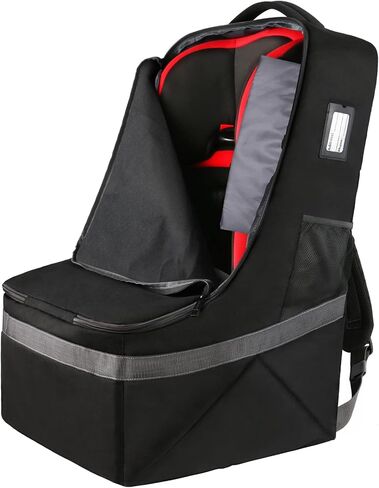 YOREPEK Padded Car Seat Travel Bag Backpack for Airplane, Heavy Duty Car Seat Bags for Air Travel, Carseat Cover for Airplane Travel with Shoulder Strap, Car Seats Carrier for Airport, Black in Saudi Arabia