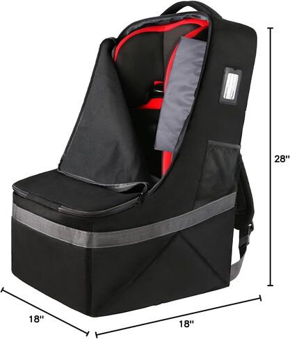 YOREPEK Padded Car Seat Travel Bag Backpack for Airplane, Heavy Duty Car Seat Bags for Air Travel, Carseat Cover for Airplane Travel with Shoulder Strap, Car Seats Carrier for Airport, Black in Saudi Arabia