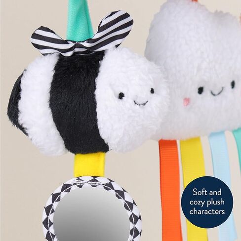 Itzy Ritzy Spiral Car Seat & Stroller Activity Toy - Stroller & Car Seat Toys for Ages 0 Months and Up - Hanging Toys Include Clinking Rings, Mirror and Textured Ribbons (Rainbow) in Saudi Arabia
