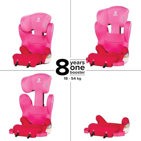 Diono Cambria 2 XL ، موصلات مزلاج مزدوجة ، مقعد معزز للوضع 2 في 1 ، وعلى ظهر عالي إلى عجز ، ومساحة وغرفة للنمو ، و 7 مواقع مسند رأس ، 8 سنوات 1 مقعد معزز ، أسود in Kuwait