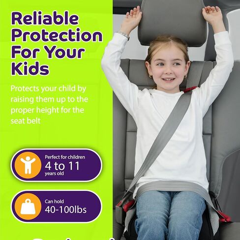 Bubblebum Booster Car Seat, Inflatable Booster Seat for Kids, Travel Carseat, Backless Portable Child Safety Seats for Car, Inflatable Seats for Cars 40-100 lbs, for 4 Year Old + Toddler, Kid - Black in Saudi Arabia