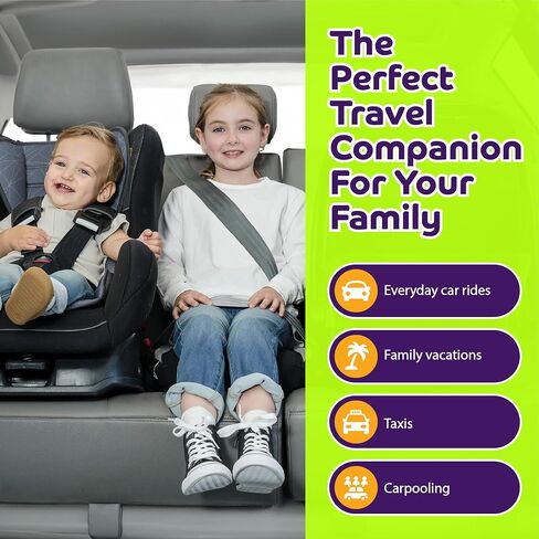 Bubblebum Booster Car Seat, Inflatable Booster Seat for Kids, Travel Carseat, Backless Portable Child Safety Seats for Car, Inflatable Seats for Cars 40-100 lbs, for 4 Year Old + Toddler, Kid - Black in Saudi Arabia