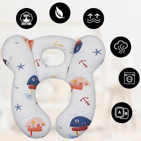 Baby Travel Pillow, Upgrade U-Shape Infant Pillow for Car Seat Pushchair and Stroller, Soft Comfortable Sleep Cushion for Kids Newborn and Toddler -Blue Bear in Saudi Arabia