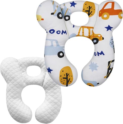 Baby Travel Pillow, Upgrade U-Shape Infant Pillow for Car Seat Pushchair and Stroller, Soft Comfortable Sleep Cushion for Kids Newborn and Toddler -Flower Red, Medium in Saudi Arabia