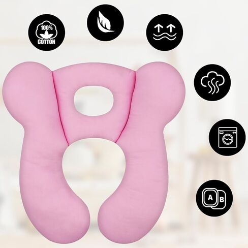 وسادة سفر الطفل ، ترقية وسادة u اطفان على شكل u للسيارة على كرسي السيارة والعربة ، وسادة النوم المريحة ناعمة للأطفال حديثي الولادة والأطفال الصغار -أبيض Starfish in Kuwait