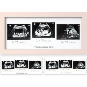 Baby Sonogram Picture Frame - Modern Ultrasound Frame for Mom to Be - Pregnancy Announcement Sonogram Photo Frames - Gender Reveal for Expecting Parents - First Time Dad Gifts (Alpine White)