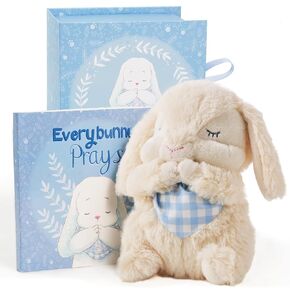 Tickle & Main Everybunny Prays - Praying Bunny Stuffed Animal - The Praying Musical Toy, Baptism & Christening Gifts for Girls, Babies & Toddlers on Easter & Christening (Pink, 7 in)