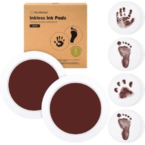 4pk Inkless Baby Hand and Footprint Kit, Mess Free Ink Pads (Jet Black, R) | Newborn Keepsake, Dog Nose, Paw Print Kit, Clean Touch Ink Pads, Baby Handprints Footprints Kit, New Mom Gifts in Saudi Arabia