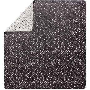 Lalo Splat Mat - Double-Sided Vegan Leather Wipeable Baby Splat Mat - Modern Design, Perfect for Mealtime & Playtime, Easy to Clean High Chair Mat for Floor, 47 x 47 Inches - Scattered Dot Grey