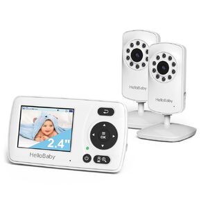HelloBaby Monitor with Camera and Audio, 1000ft Long Range Video Monitor-No WiFi, Night Vision, VOX Mode-Power Saving, 2.4'' Portable Travel Screen, Baby Safety Camera, for Baby/Pet, Plug & Play