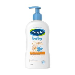 Cetaphil Baby Wash & Shampoo بالإضافة إلى غسول الجسم ، أساسيات الجلد الصحية ، توجه إلى ترطيب إصبع القدم لمدة تصل إلى 24 ساعة ، للبشرة الحساسة والحساسة ، وحزمة 2 ، أبيض