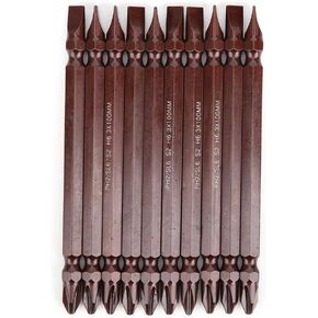 10PCs Double Ended Screwdriver Bit Hardware Accessory Hand Tool Magnetic H6.3 x 100MM(Double Ended H6.3 x 100 x PH2/SL6)