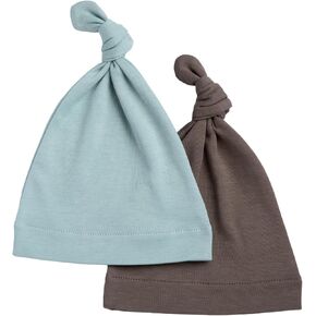 Baby Knotted Hat, 100% Organic Pima Cotton Jersey Beanie, Super-Soft Cap for Newborn Infant Boy Girl Unisex