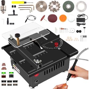 Mini Multi-Functional Precision Table Saw - Miniature Tablesaw Multifunctional Compact Tool Station for Woodworking Small Wood Cutting DIY Projects - Portable Saws & Sander for Hobby Crafts Work Shop