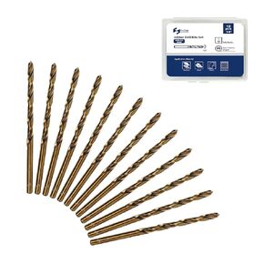 12pcs 1/8" Cobalt Drill Bits, M35 Drill Bits for Metal, Stainless Steel, Cast Iron, Wood, Plastic, Fully Ground from Pro Edge Technology