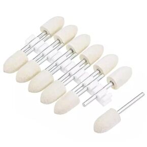 Compressed Wool Polishing Wheels,Wool Felt Grinding Bits Buffing, Tips Mandrel for Dremel Rotary Tool, Sanding Diameter : 10mm (Cylinder Shape Polishing)
