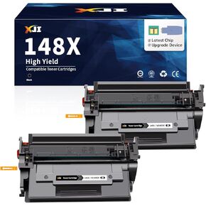 XJI 148X(with Chip) 2 Pack High Yield Compatible Toner Cartridges Replacement for HP 148 X A W1480X 148A W1480A Ink, for Laser Jet Pro 4001dn 4001dw 4001n MFP 4101dw 4101fdw 4101fdn Printer Black