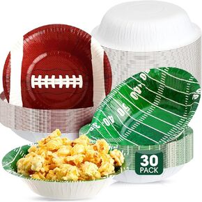 50 Pcs 16 oz Football Paper Bowls Football Party Snack Bowls Supplies Disposable Football Bowls Football Party Supplies for Game Day Hot Cold Soup Salad Dessert Home Cereal Holiday Decor