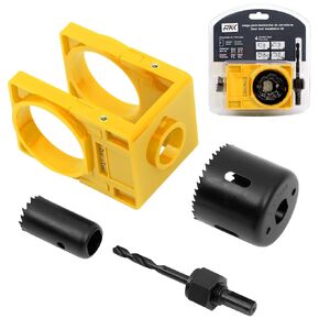 RKK Door Lock Installation Kit - Deadbolt & Door Knob Hole Saw Kit - Yellow