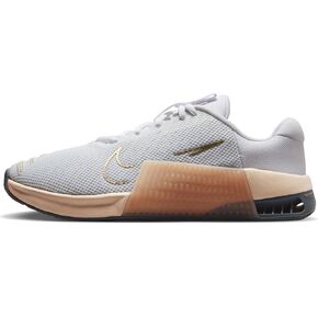 Nike Metcon 9 AMP Women's Workout Shoes (DZ2537-104, White/Metallic Gold Grain/Sanddrift/White) Size 6