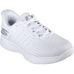Skechers Women's Viper Court Reload Hands Free Slip-Ins Sneaker, White, 9 Wide
