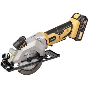 4Amp Mini Circular Saw, 3500RPM Corded Compact Saw with 4-1/2" 24T TCT Blades, Laser Guide, Rip Guide, Vacuum Adapter and Blade Wrench, Max Cutting Depth 1-11/16"(90°), 1-1/8"(45°）