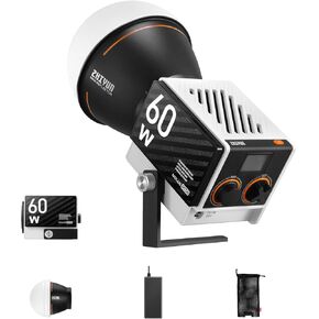ZHIYUN Molus G60 Combo, Bi-Color Video Light, 300g Portable 60W COB LED Continuous Output Lighting, CRI≥96, TLCI≥97, Bluetooth App Control with Bowens-Mount Accessories DC/PD Power Supply