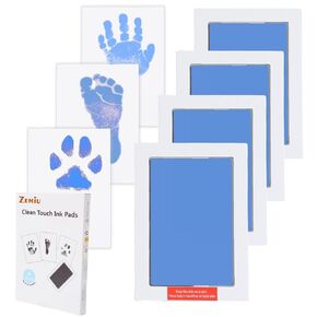 Baby Handprint and Footprint XL Size Kit,2 Pcs Baby Handprint Ink Pads with Clean-Touch & 6 Imprint Cards Safe for Baby Keepsake,Pet Paw Print
