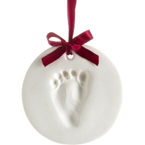 Pearhead Babyprints Christmas Ornament, Baby's First Christmas Holiday Keepsake, Newborn Handprint or Footprint Clay Kit, Easy No-Bake DIY Clay Impression, Gender-Neutral Christmas Baby Gift