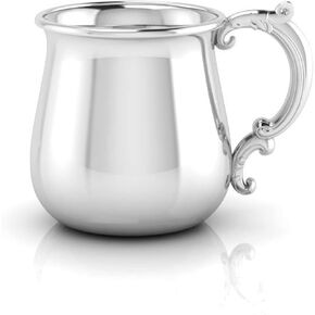 Sterling Silver Traditional Bulge Victorian Cup - Elegant Engravable Personalized Cup Keepsake Gift - Made with Solid 925 Sterling Silver Material - Packaged in a premium gift box